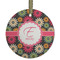 Daisies Flat Glass Ornament - Round w/ Name and Initial