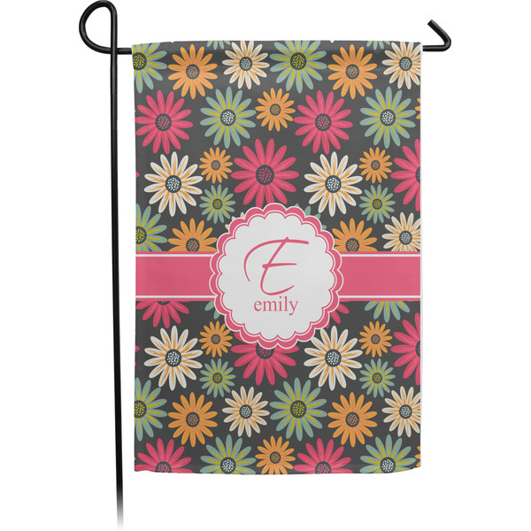 Custom Daisies Small Garden Flag - Single Sided w/ Name and Initial
