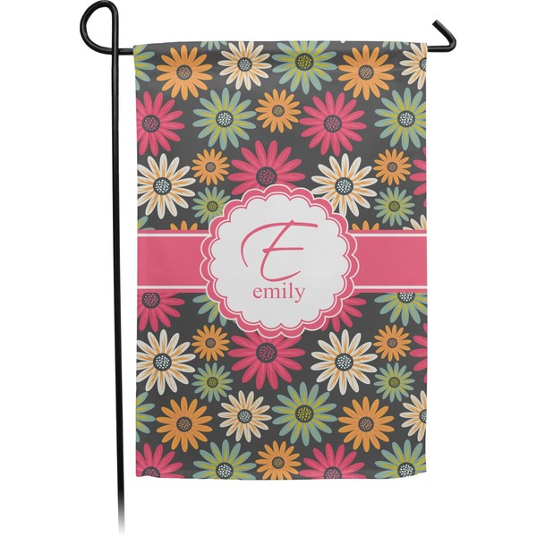 Custom Daisies Small Garden Flag - Double Sided w/ Name and Initial