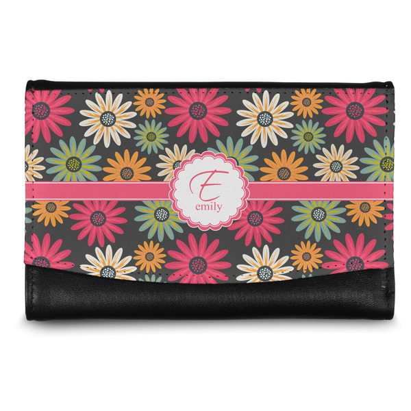 Custom Daisies Genuine Leather Women's Wallet - Small (Personalized)
