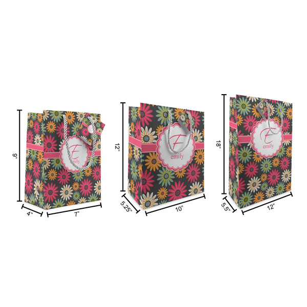 Daisies Gift Bags - All Sizes - Dimensions