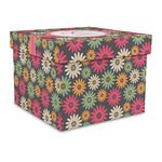 Daisies Gift Box with Lid - Canvas Wrapped - Large (Personalized)