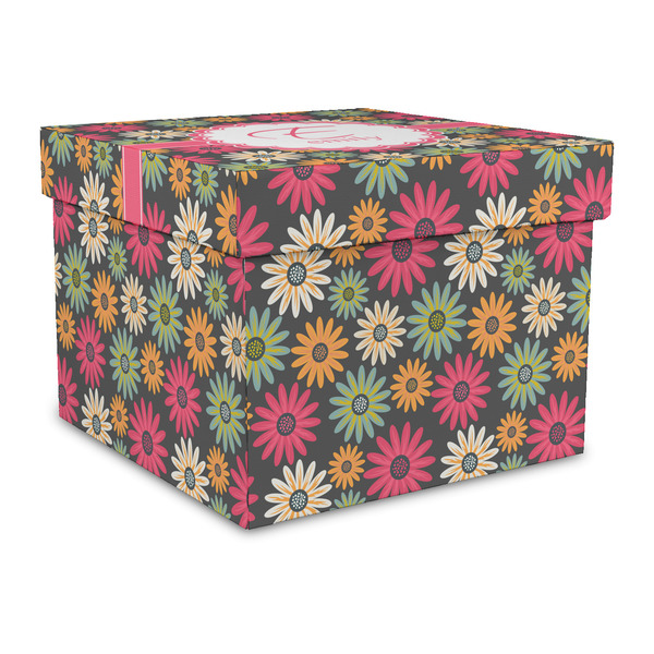 Custom Daisies Gift Box with Lid - Canvas Wrapped - Large (Personalized)