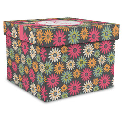 Daisies Gift Box with Lid - Canvas Wrapped - X-Large (Personalized)