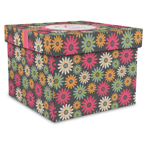 Custom Daisies Gift Box with Lid - Canvas Wrapped - X-Large (Personalized)