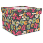 Daisies Gift Box with Lid - Canvas Wrapped - XX-Large (Personalized)