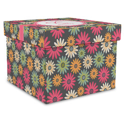 Daisies Gift Box with Lid - Canvas Wrapped - XX-Large (Personalized)