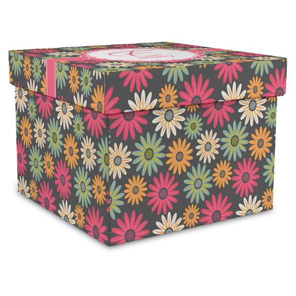 Custom Daisies Gift Box with Lid - Canvas Wrapped - XX-Large (Personalized)