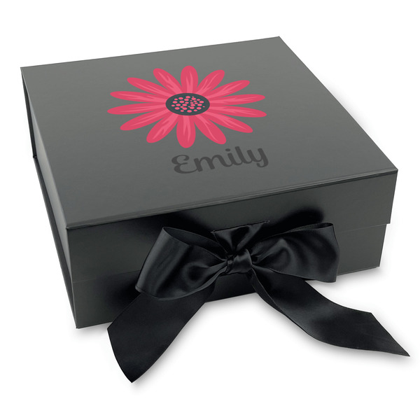 Custom Daisies Gift Box with Magnetic Lid - Black (Personalized)