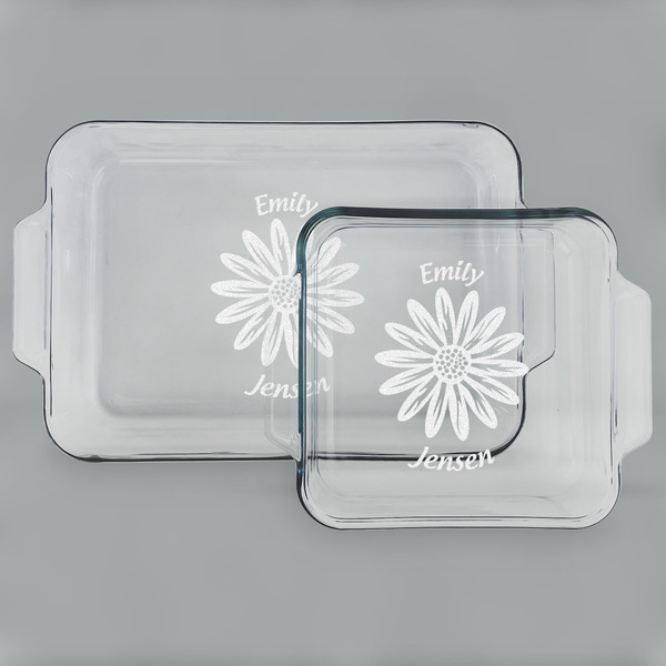 Daisies Glass Baking Dish Set - MAIN (set)