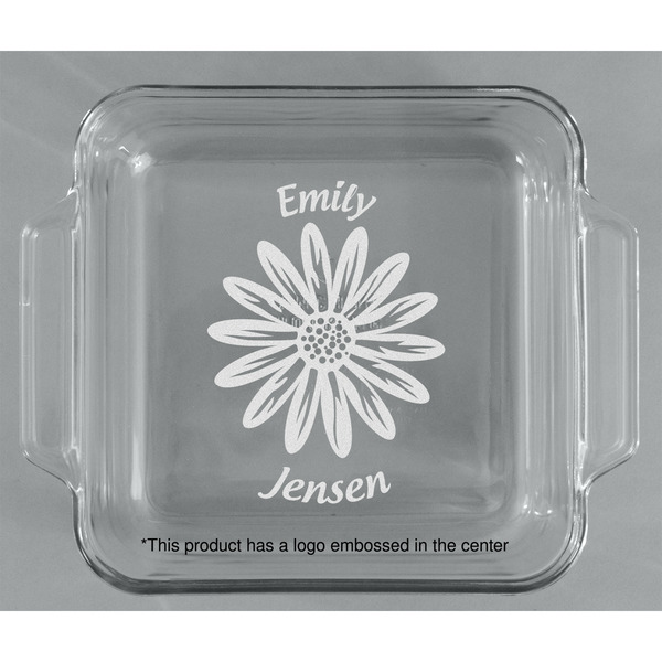 Daisies Glass Cake Dish - APPROVAL (8x8)