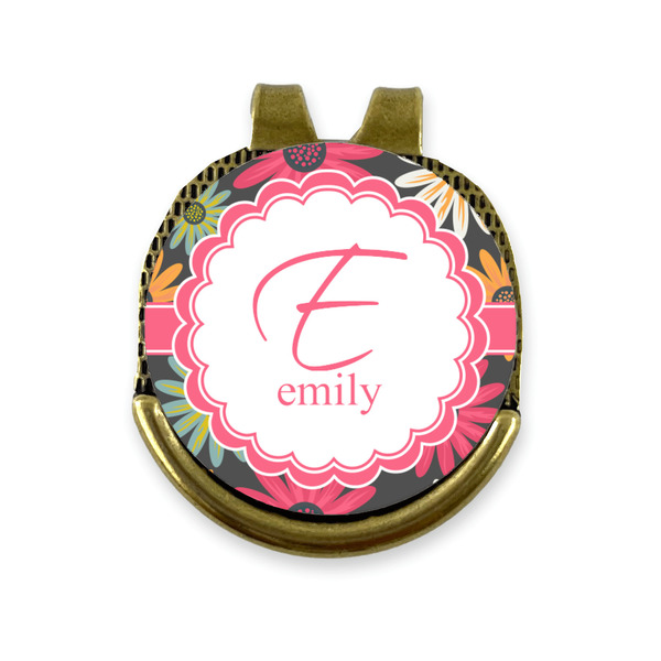 Custom Daisies Golf Ball Marker - Hat Clip - Gold