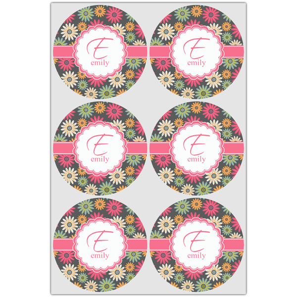 Daisies Icing Circle - Large - Set of 6