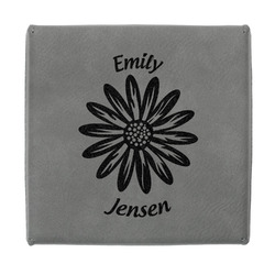 Daisies Jewelry Gift Box - Engraved Leather Lid (Personalized)