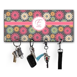 Daisies Key Hanger w/ 4 Hooks w/ Name and Initial