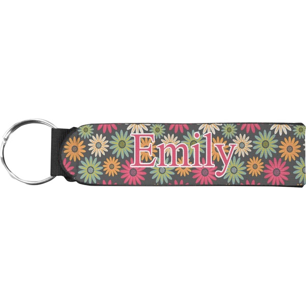 Custom Daisies Neoprene Keychain Fob (Personalized)