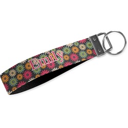 Daisies Webbing Keychain Fob - Large (Personalized)