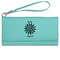 Daisies Ladies Wallet - Leather - Teal - Front View