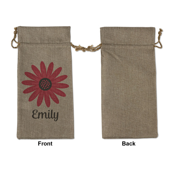 Daisies Large Burlap Gift Bags - Front Approval