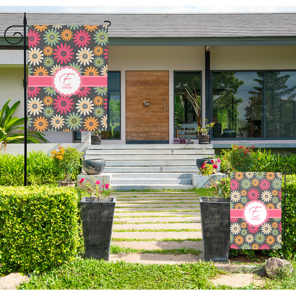 Custom Daisies Large Garden Flag - Double Sided (Personalized)