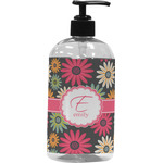 Daisies Plastic Soap / Lotion Dispenser (16 oz - Large - Black) (Personalized)