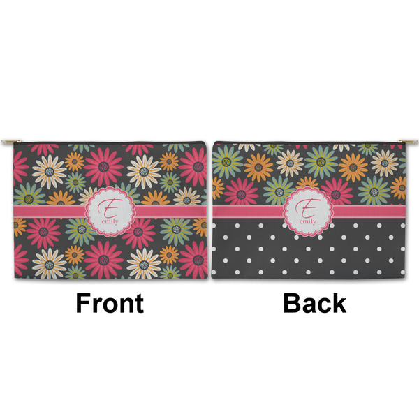 Daisies Large Zipper Pouch Approval (Front and Back)