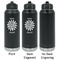 Daisies Laser Engraved Water Bottles - 2 Styles - Front & Back View