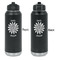 Daisies Laser Engraved Water Bottles - Front & Back Engraving - Front & Back View