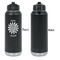 Daisies Laser Engraved Water Bottles - Front Engraving - Front & Back View