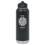 Daisies Water Bottle - Laser Engraved - Front (Personalized)