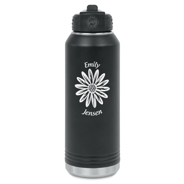 Custom Daisies Water Bottle - Laser Engraved - Front (Personalized)