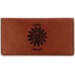 Daisies Leatherette Checkbook Holder - Double Sided (Personalized)