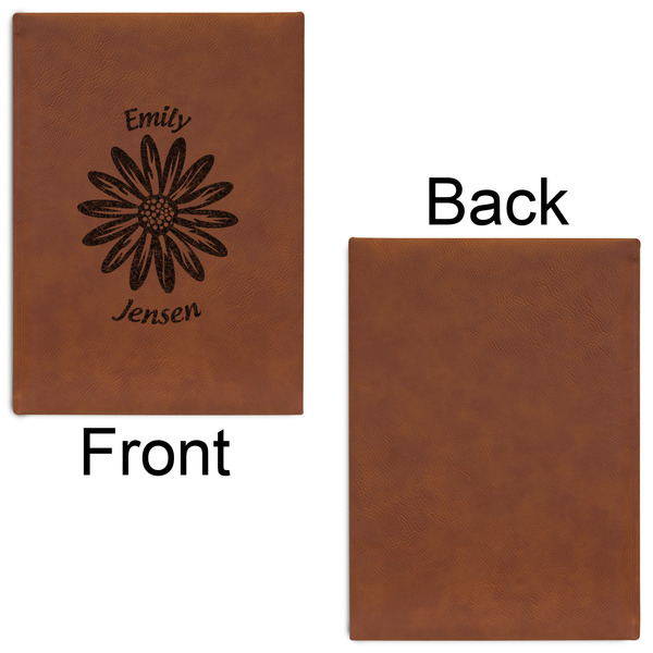 Daisies Leatherette Journal - Large - Single Sided - Front & Back View