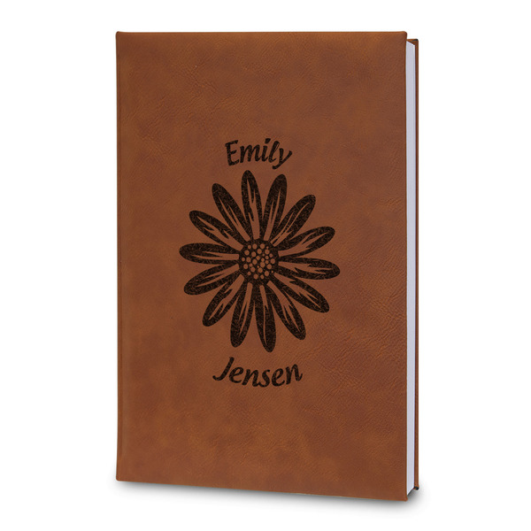 Custom Daisies Leatherette Journal - Large - Double Sided (Personalized)