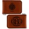 Daisies Leatherette Magnetic Money Clip - Front and Back