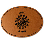 Daisies Faux Leather Iron On Patch - Oval (Personalized)