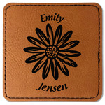 Daisies Faux Leather Iron On Patch - Square (Personalized)