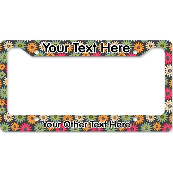 Custom Daisies License Plate Frame - Style B (Personalized)
