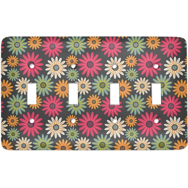 Custom Daisies Light Switch Cover (4 Toggle Plate)
