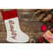 Daisies Linen Stocking w/Red Cuff - Flat Lay (LIFESTYLE)