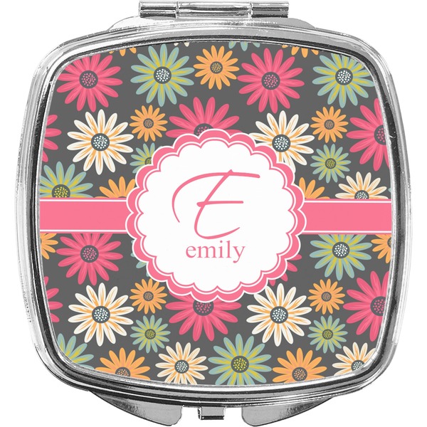 Custom Daisies Compact Makeup Mirror (Personalized)
