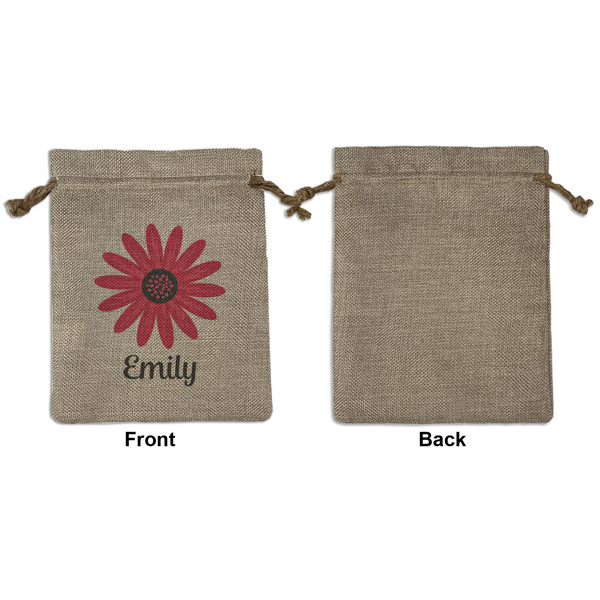 Daisies Medium Burlap Gift Bag - Front Approval