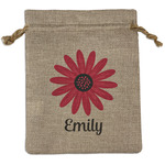 Daisies Medium Burlap Gift Bag - Front (Personalized)