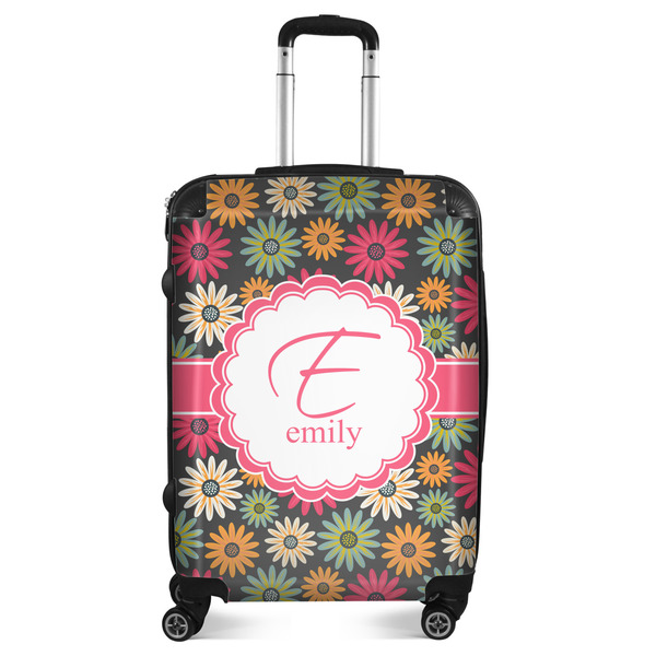 Custom Daisies Suitcase - 24" Medium - Checked (Personalized)