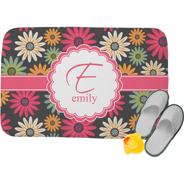 Custom Daisies Memory Foam Bath Mat - 24"x17" (Personalized)