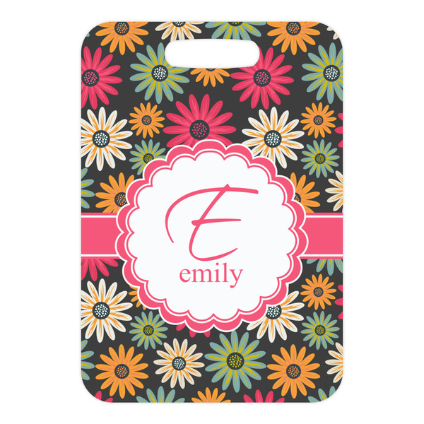 Daisies Metal Luggage Tag - Front Without Strap