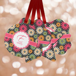 Daisies Metal Ornaments - Double Sided w/ Name and Initial