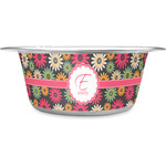 Daisies Stainless Steel Dog Bowl (Personalized)
