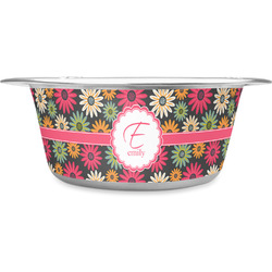 Daisies Stainless Steel Dog Bowl - Large (Personalized)