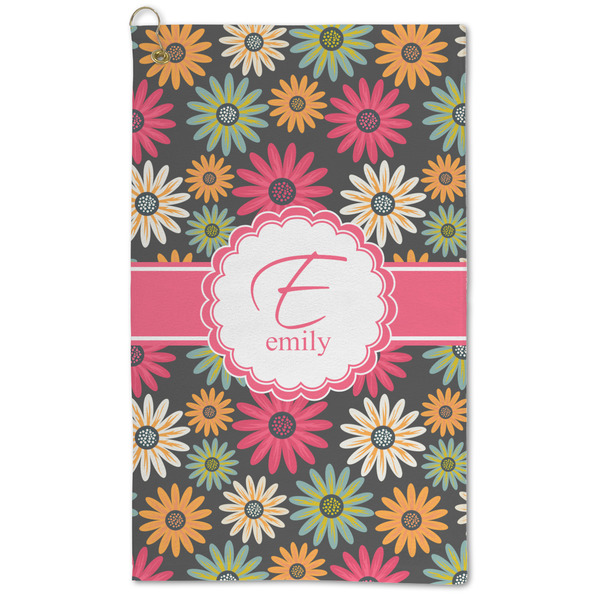 Custom Daisies Microfiber Golf Towel - Large (Personalized)
